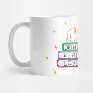 Drink coffe, read books, love cats Mug